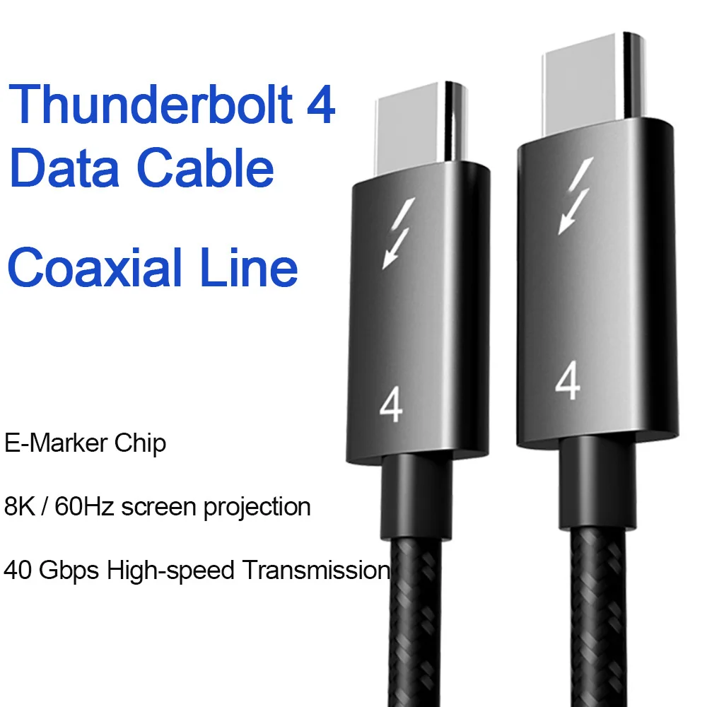 

Thunderbolt 4 Data Cable PD100W Coaxial Cable USB C To Type C Fast Charging Cable 8K 60Hz 40Gbps Cable For Macbook Pro iPad