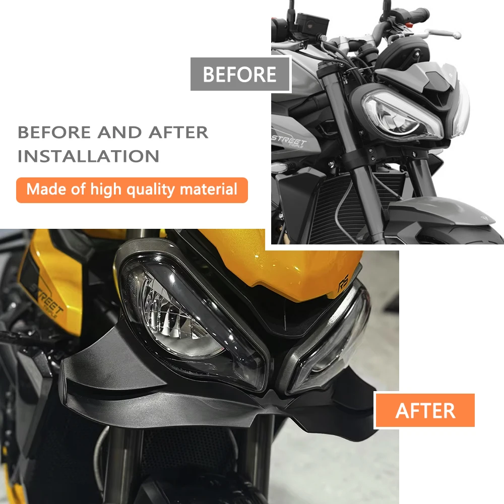 Para street triplo 765 r/rs 2020-2025 2024 vento asa capa cone aerodinâmica carenagem winglets 765r 765rs motocicleta lábio dianteiro