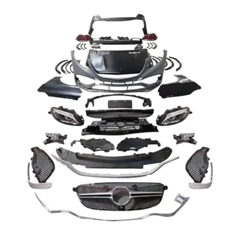 حار ML ترقية GLE المصد الخلفي الأمامي عدة طقم كامل الجسم مع شبكة ضوء الضباب الناشر ل 2013-2019 #6