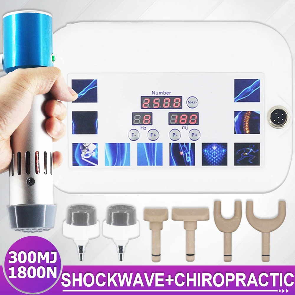 300MJ Shockwave Therapy Machine For ED Treatment Relief Caudal Pain Shock Wave 17Heads 1800N Electric Chiropractic Adjust Tools