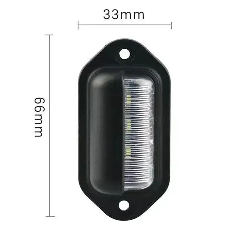 1/2Pcs Car License Plate Lights 6 LED 500LM Universal Auto Truck Bus Motorcycle Taillight Night Safety Driving Side Lamp Light
