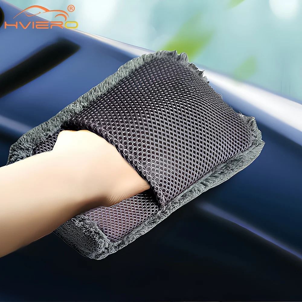 Coral Velvet High Density Waxing Car Washing Sponge Water Absorbing Pocket Mesh Wiping Beaut Product Maintain Professional Brush