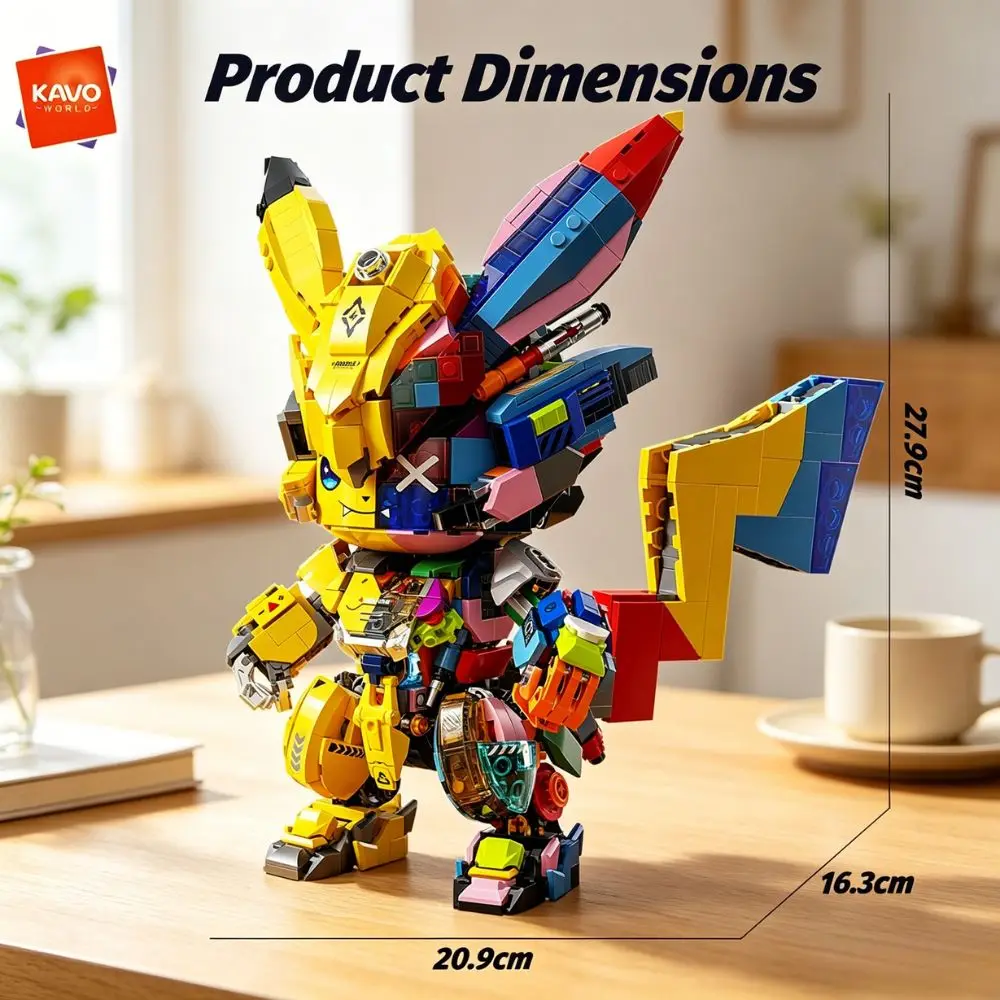 KAVOWORLD 1505PCS DIY Mecha Mouse Building Block Set Semi-Transparent Anime Disassembly Glow Light Up Bricks Mechanical Animal Figurine Display Model for Building Fans Construction Kit for Desk Shelf Decor Christmas Birthday Gift for Teens Adults 14+