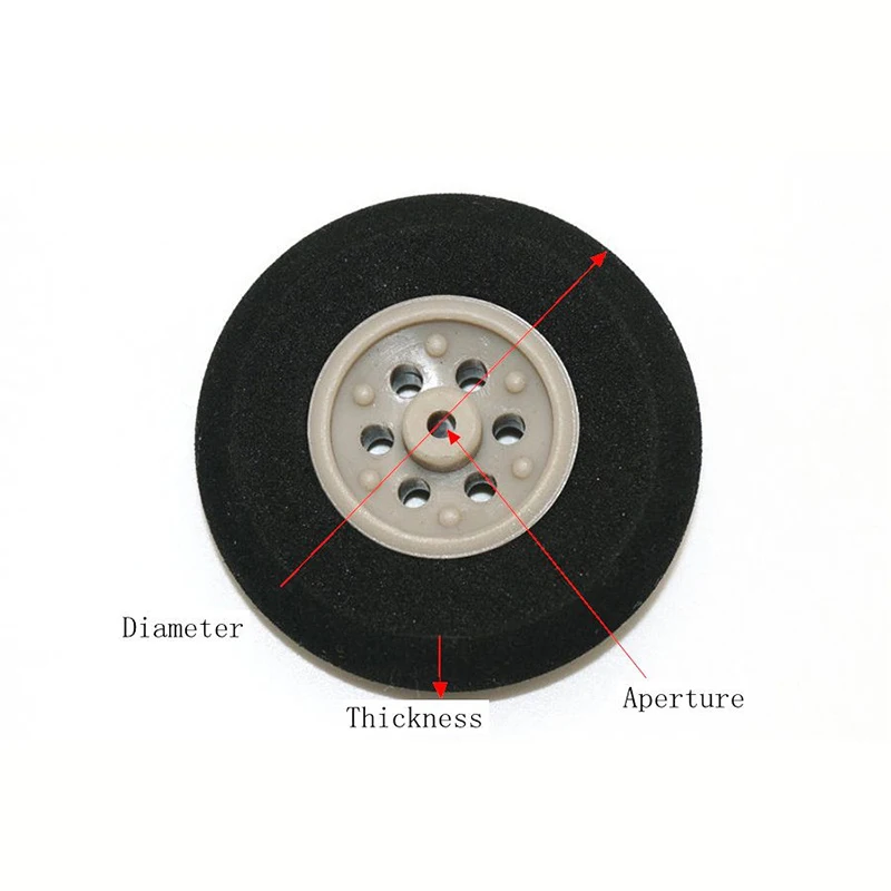 Roues arrière RC 2 pièces pneus éponge D25-53mm roue de train d'atterrissage gris pour avion RC Drone modèle avion accessoires pièces de bricolage