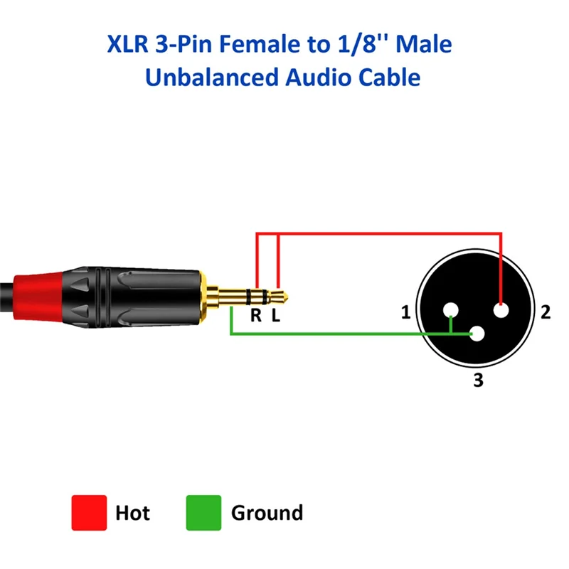

3.5Mm To XLR (3-Pin) Microphone Audio Cable Female To Male Cable For Audio Mixer Amplifier Mic Guitar Speaker 6.5Ft