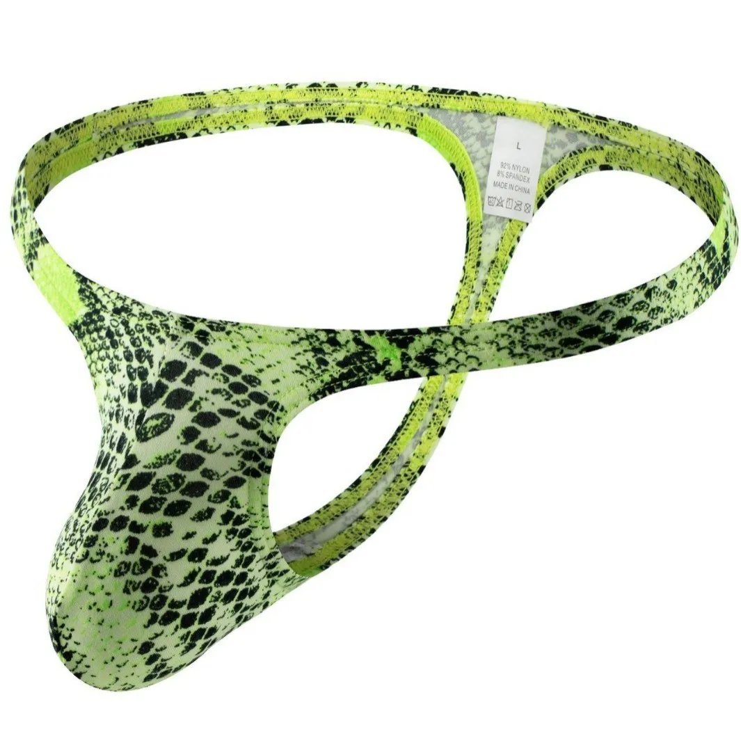 Men's Leopard Print Thong, Sexy Low-rise G-string Underwear