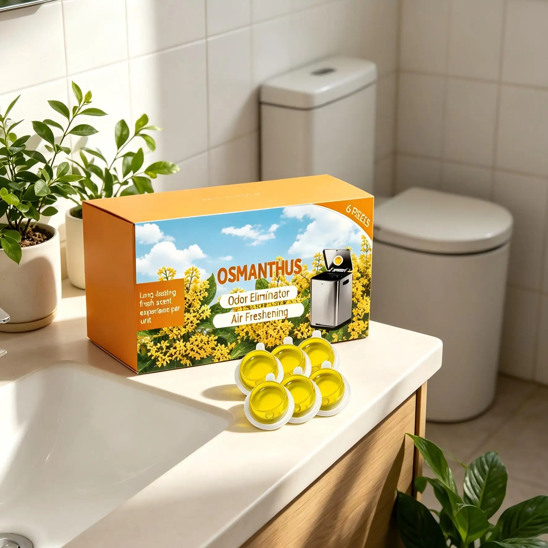 Osmanthus Stick-On Deodorizer Long Lasting Odor Eliminator Air Freshener Kitchen Bathroom Trash Can Lavender Bad Smell Remover