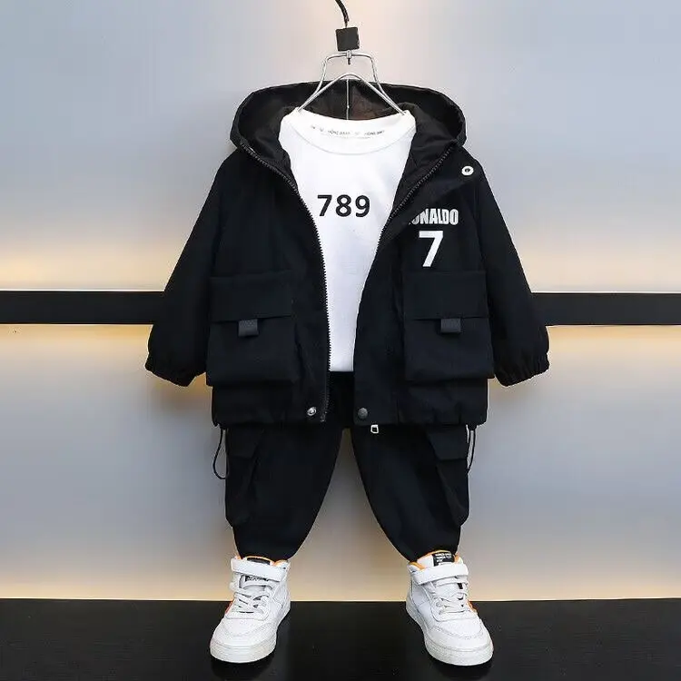 2024 New Children Clothes Set Spring Autumn Tracksuit Boy Sets for Children  Clothing Cotton Full Length Kids Clothes