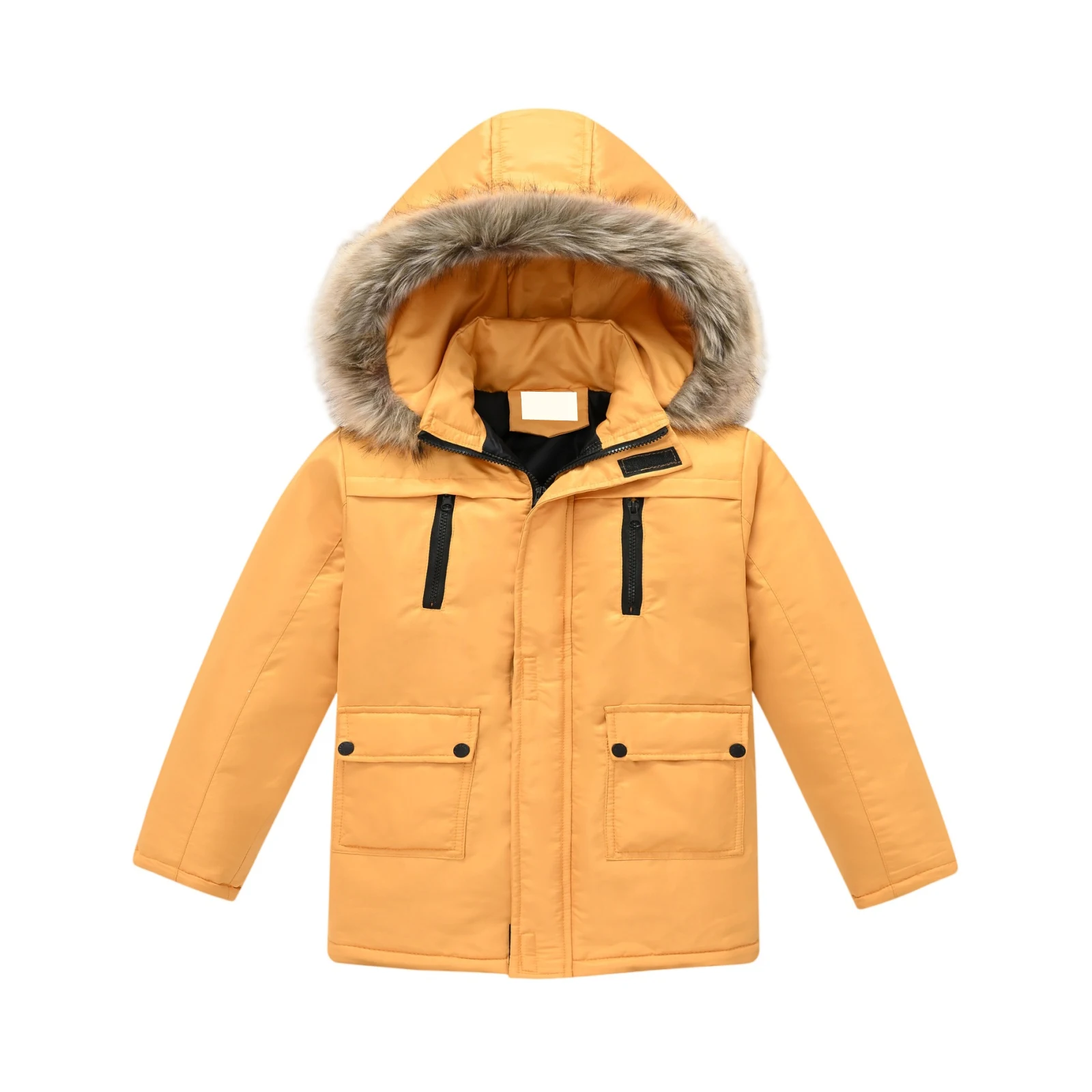 

Kids' Winter Warm Coat Classic Fashion Solid Color Detachable Hood Parkas Jackets Winter School Days Outdoor Ski Skiing Coat