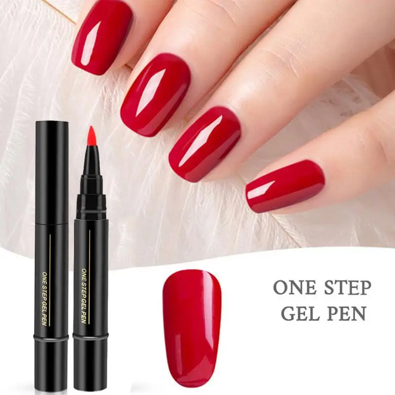 Nail Polish Pens Gel Art Quick Drying Pens Fast Dry Nail Color Pen Nail Varnish Pens Pure Color Gel Nail Polish Pen for Women