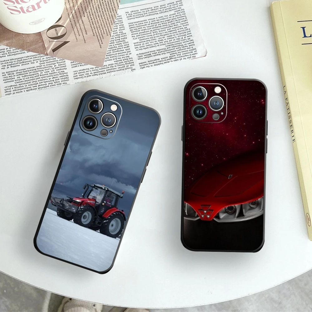 red-Massey Ferguson tractor Phone Case For iPhone 15 14 13 12 11 X XR XS XSMAX 8 7 Plus Mini Pro Max Soft Black Phone Cover