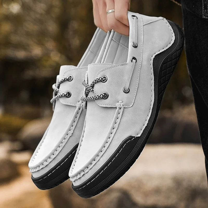 Antislip Man Boat Flats Suède Lederen Heren Vrijetijdsschoenen Modemerk Heren Zakelijke Kleding Schoenen Ademende Slip-On Rijschoenen