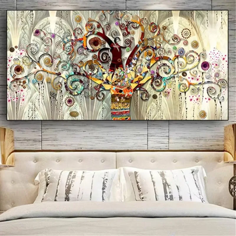 Tree of Life By Gustav Klimt Oil Paintings on Canvas Poster Famous Tree Prints Wall Art Modern Home Decor Living Room Cuadros