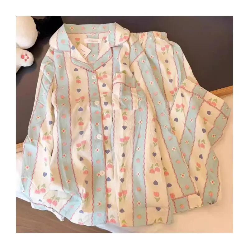 

Женская одежда, пижамы, осенне-весенняя теплая, удобная, вентилируемая, для сна, изысканная мода для дома, на открытом воздухе, милая