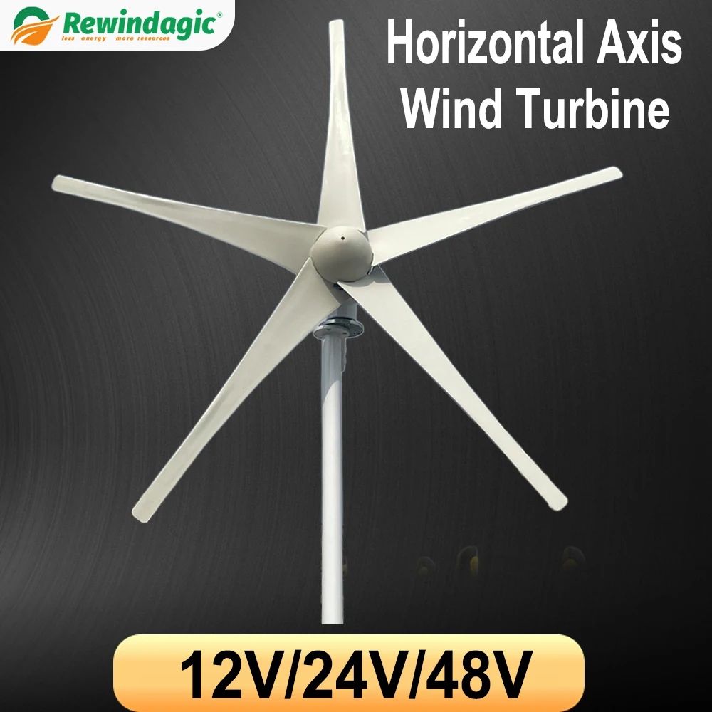 5KW Windmills Wind Generator Turbine Power 5000w 5 Blades 24v 48v 96v With Mppt/Hybrid Charge Controller For Yacht Farm Home Use