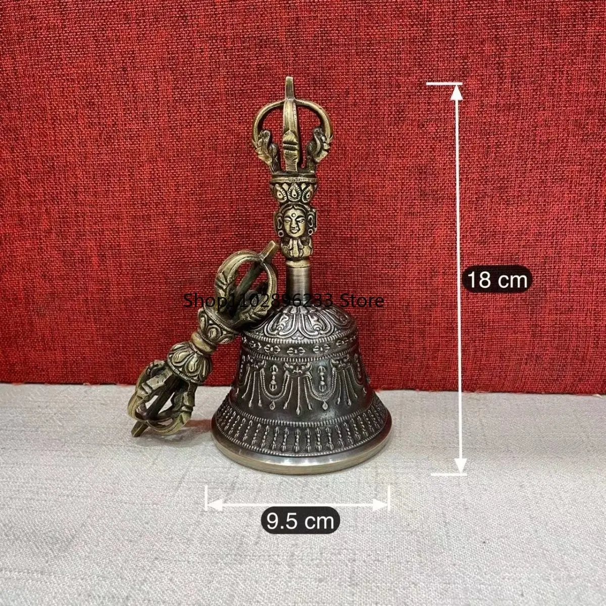 Nepal pure handmade diamond bell pestle pure copper diamond bell French bell sound is loud and long