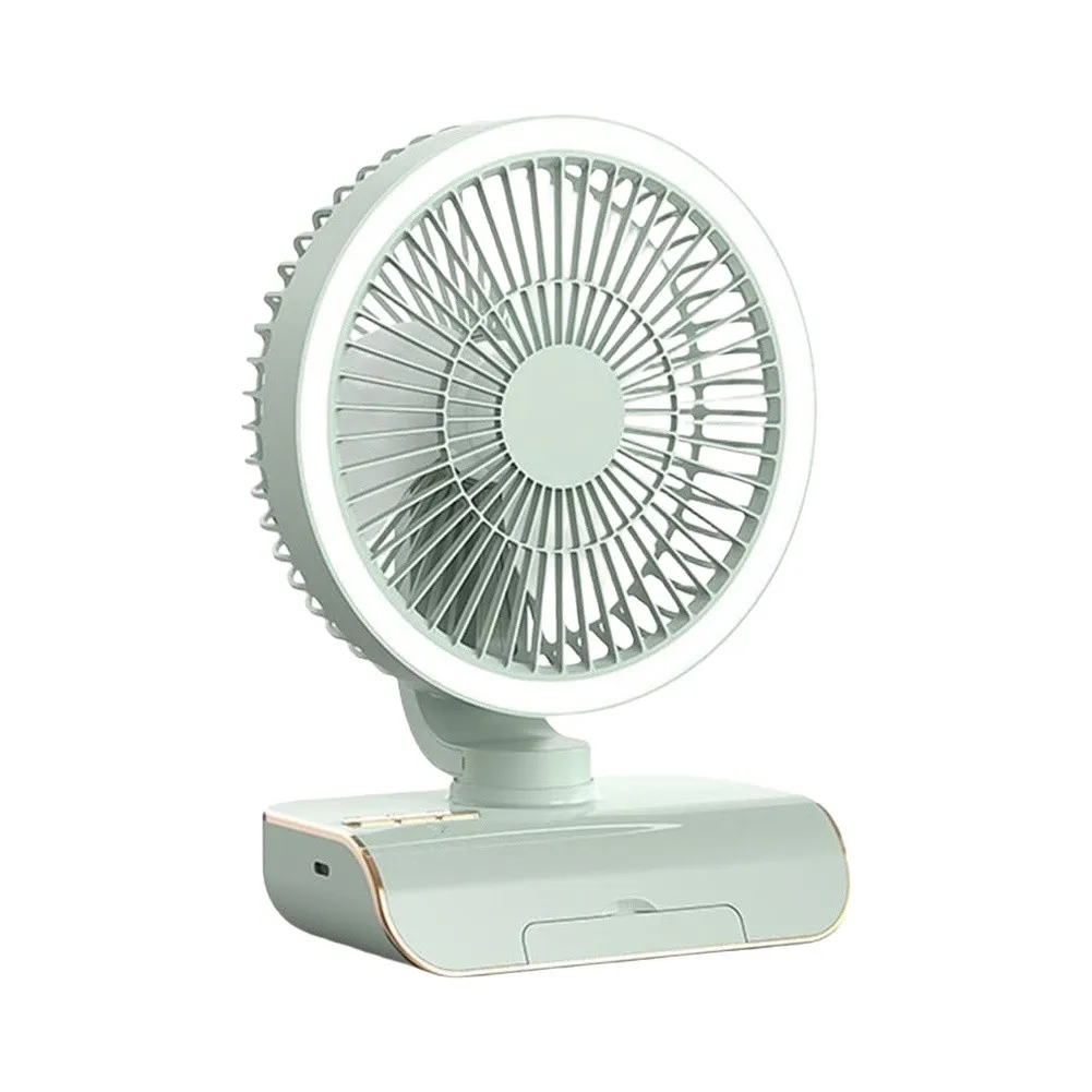 New 5 Speeds Portable Table Fan Rechargeable Desktop Fan 120° Oscillation Desk Cooling Oscillating Fan For Dormitory Office Home