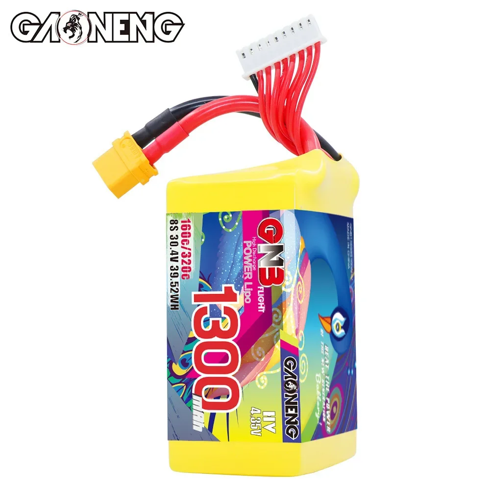 

GNB 1300mAh 30.4V Lipo Battery 8S with XT60 Plug for FPV Quadcopter Helicopter Airplane High Capacity RC Aircraft Parts