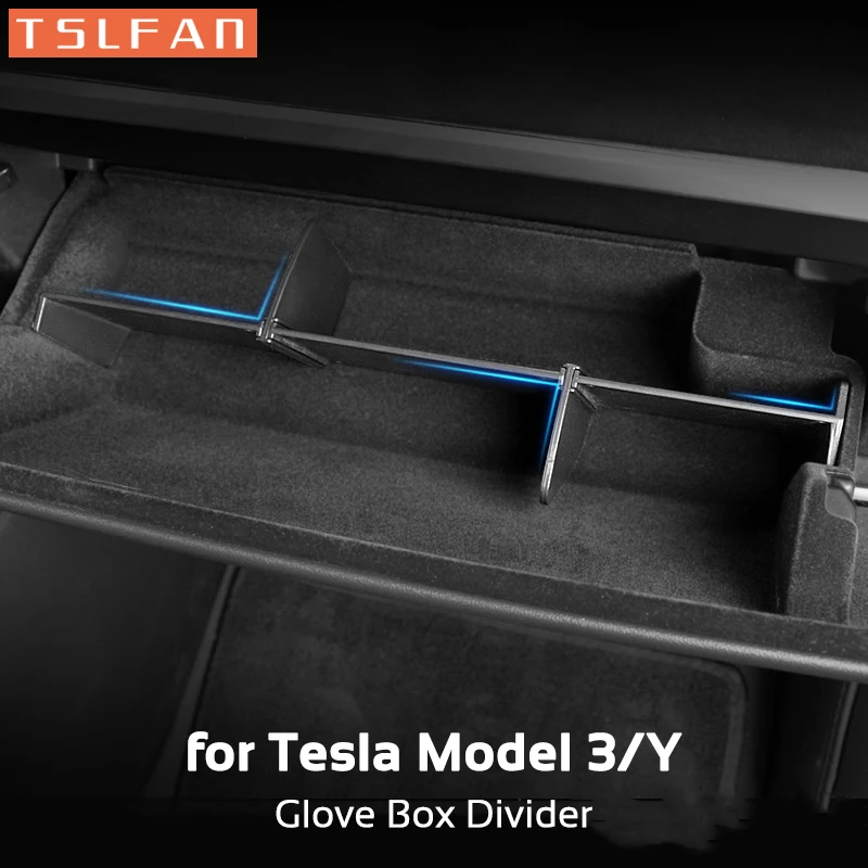 For Tesla Model Y 3 2019-2022 Glove Box Divider Organizer Partition Plates Storage Holder Glovebox Container Car Accessories