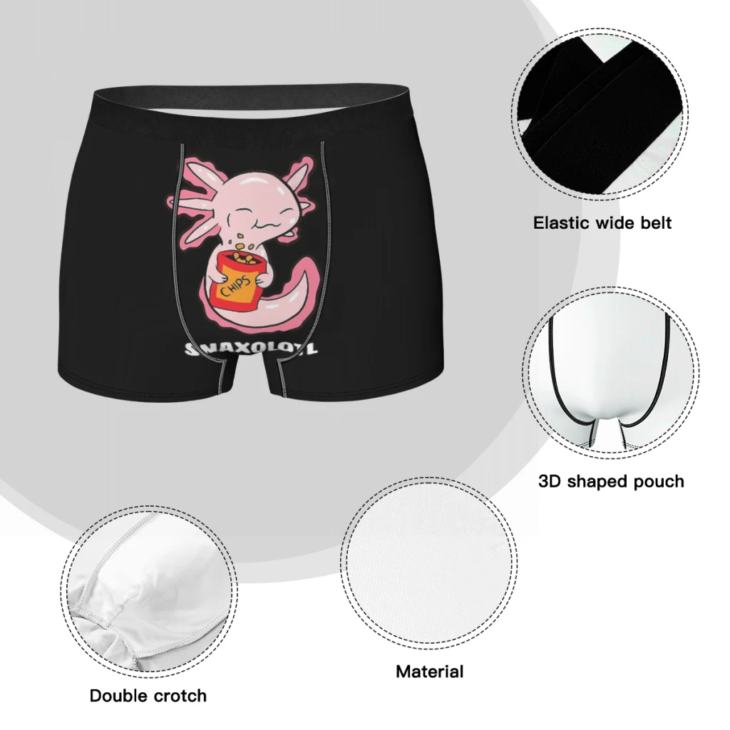 Cute Lover Snaxolotl Kawaii Food SweetsAxolotl Lover Walking Fish Underpants Breathbale Panties Male Ventilate  Shorts Boxer