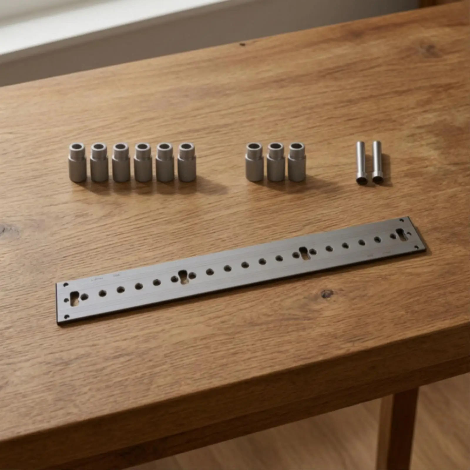 High Precision Woodworking Hole Puncher Jig for Drilling with M14 Sleeves for Furniture Construction and Carpentry Accessory