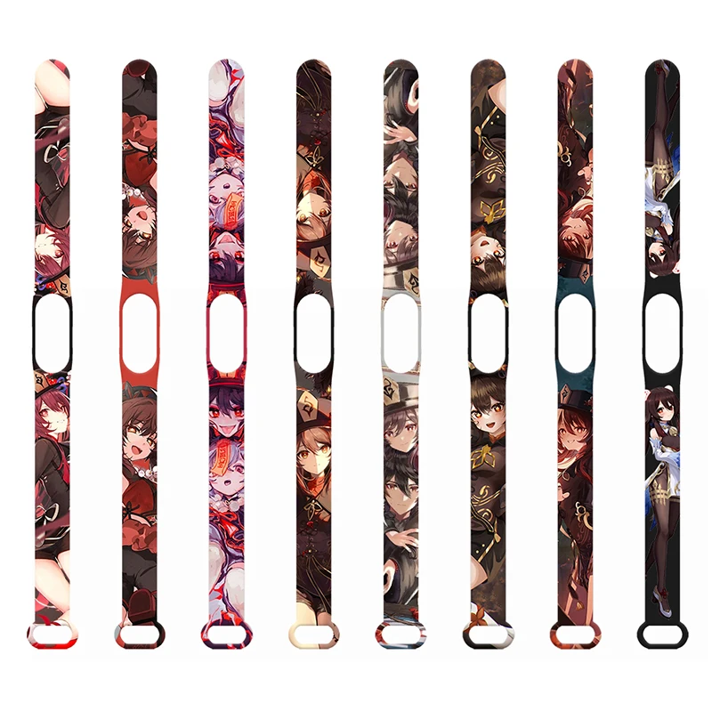 Anime Walnut Figure Printed Strap for Xiaomi Mi Band 7 6 5 4 3 Sport Wristband Replaceable Bracelet for Smartwatch Accessories