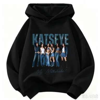 Kinder-KATSEYE-Hoodie, Mädchen und Jungen, lässiger Kapuzenpullover mit langen Ärmeln, modisches Grafikdesign, Pullover für Kinder, Alltags-Streetwear-Oberteil. – Detail 1