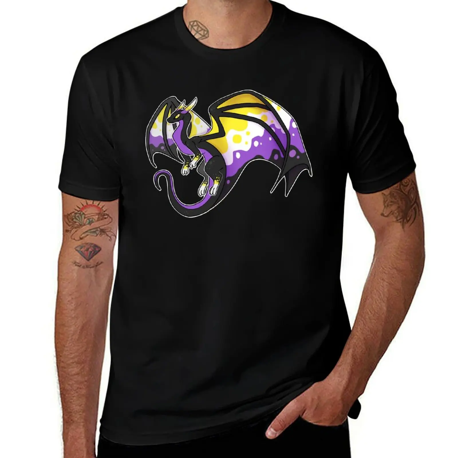 

Nonbinary Dragon Friend (old version) T-Shirt T-shirts oversize anime tshirt vintage graphic tee men clothes