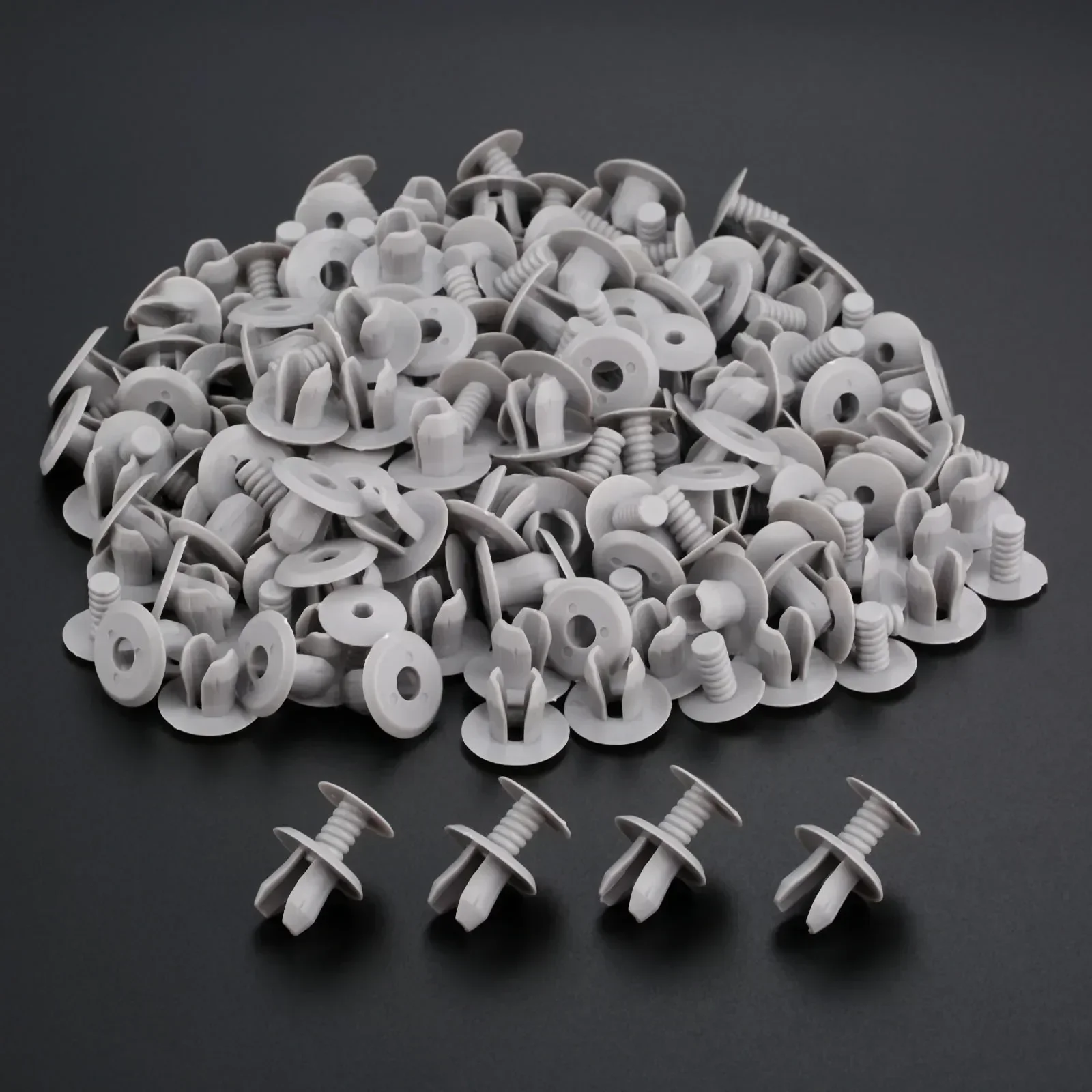 100Pcs Auto Fastener Grey Door Trim Panel Lining Clips Fits for T4 T5 Transporter Eurovan Dark Car Plastic Rivets