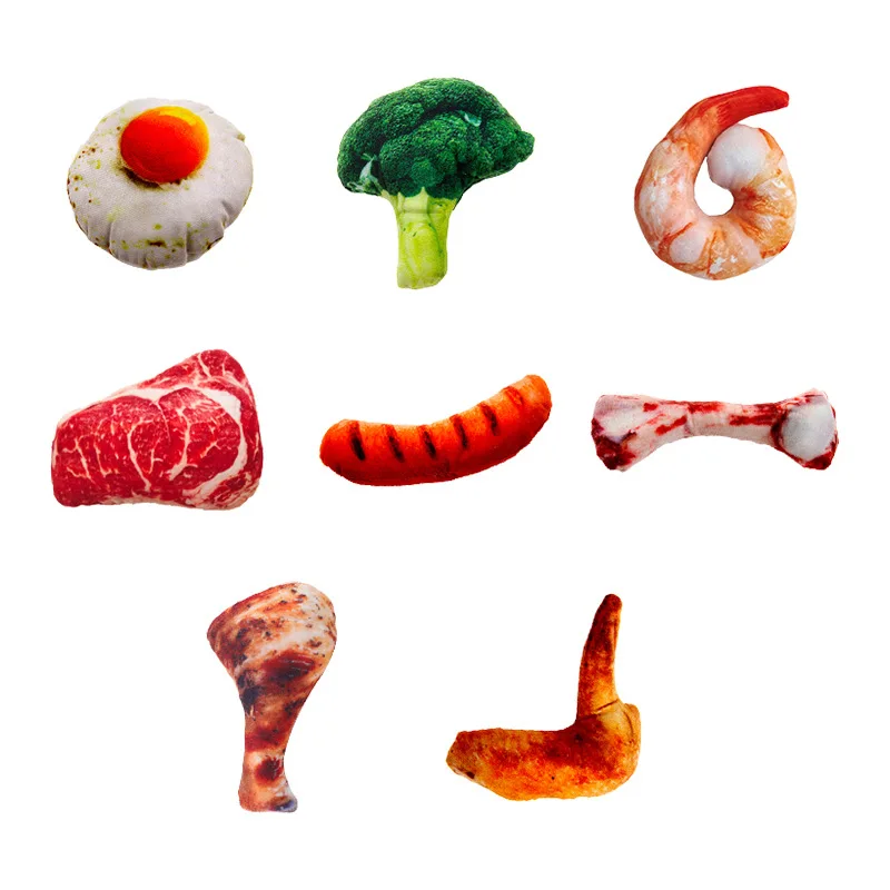Simulated meat bone dog toy, vegetable fried egg, large chicken leg plush chew toy, interactive steak dog toy - view 5
