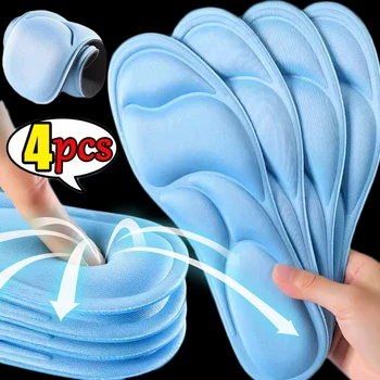 2/4pcs 5D นวดหน่วยความจําโฟม Insoles สําหรับกีฬารองเท้าวิ่งรองเท้า Breathable Cushion Pads สําหรับผู้หญิงผู้ชายฟุต Orthopedic Insoles