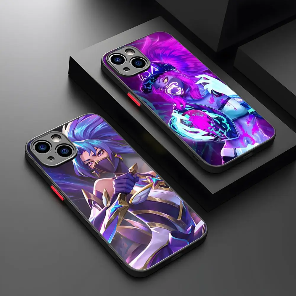 Game Lol Akali Phone Case Matte Transparent For 16 15 IPhone 12 11 13 Pro Max X XR 8 Plus Back Cover