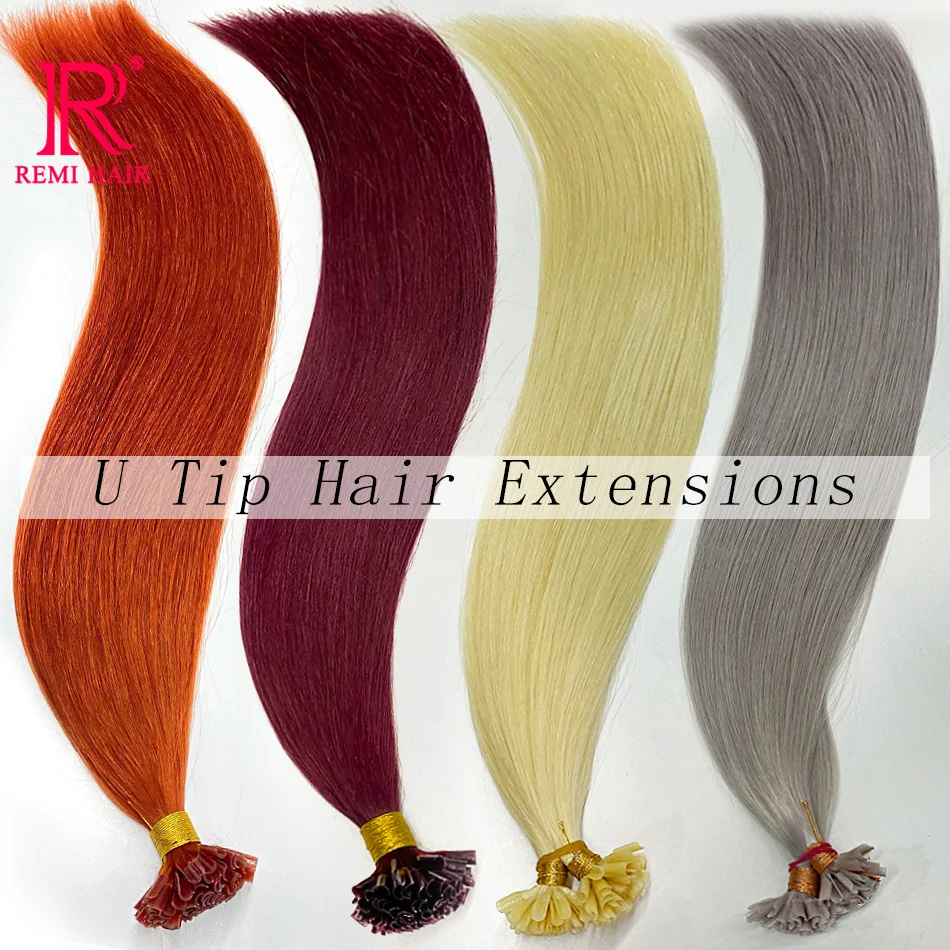 U Tip Keratin Hair Extensions Real Human Hair Straight Pre-bonded Fusion Hair Virgin Vietnamese Colored Hair Extensions