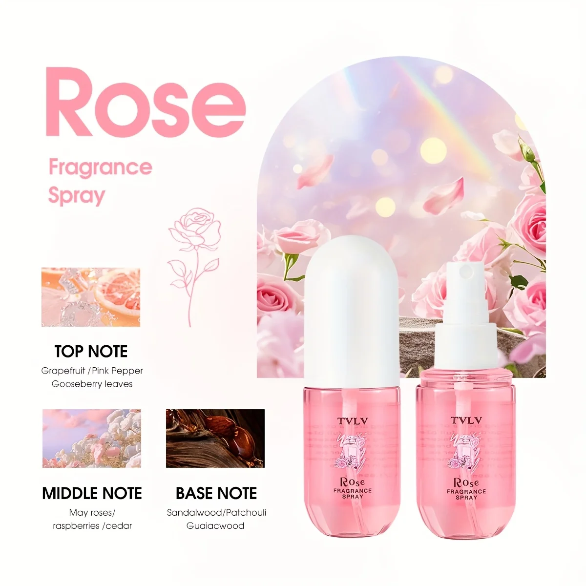 رذاذ عطر خالي من الكحول جوز الهند الورد الخزامى عطر البطيخ عطر دائم رذاذ عطر طازج 50 مللي/زجاجة-1 زجاجة