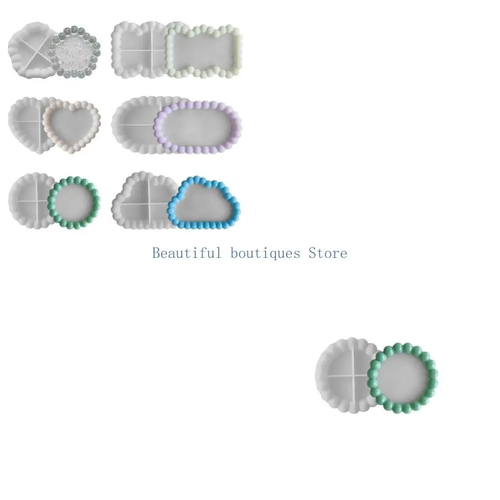 U4LF Silicone Resin Moulds Resin Jewelry Dish Mould Multishaped DIY Tray Molds for DIY Epoxy Resin Casting Craft Decorations