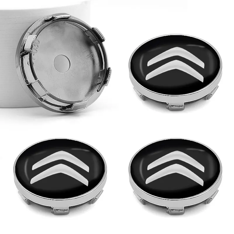4pcs ABS 60MM Citroen Car Wheel Center Caps Fit For Citroen C4 C3 C5 C1 DS5 Jumper Replacement Rim Hub Cover Styling Accessories