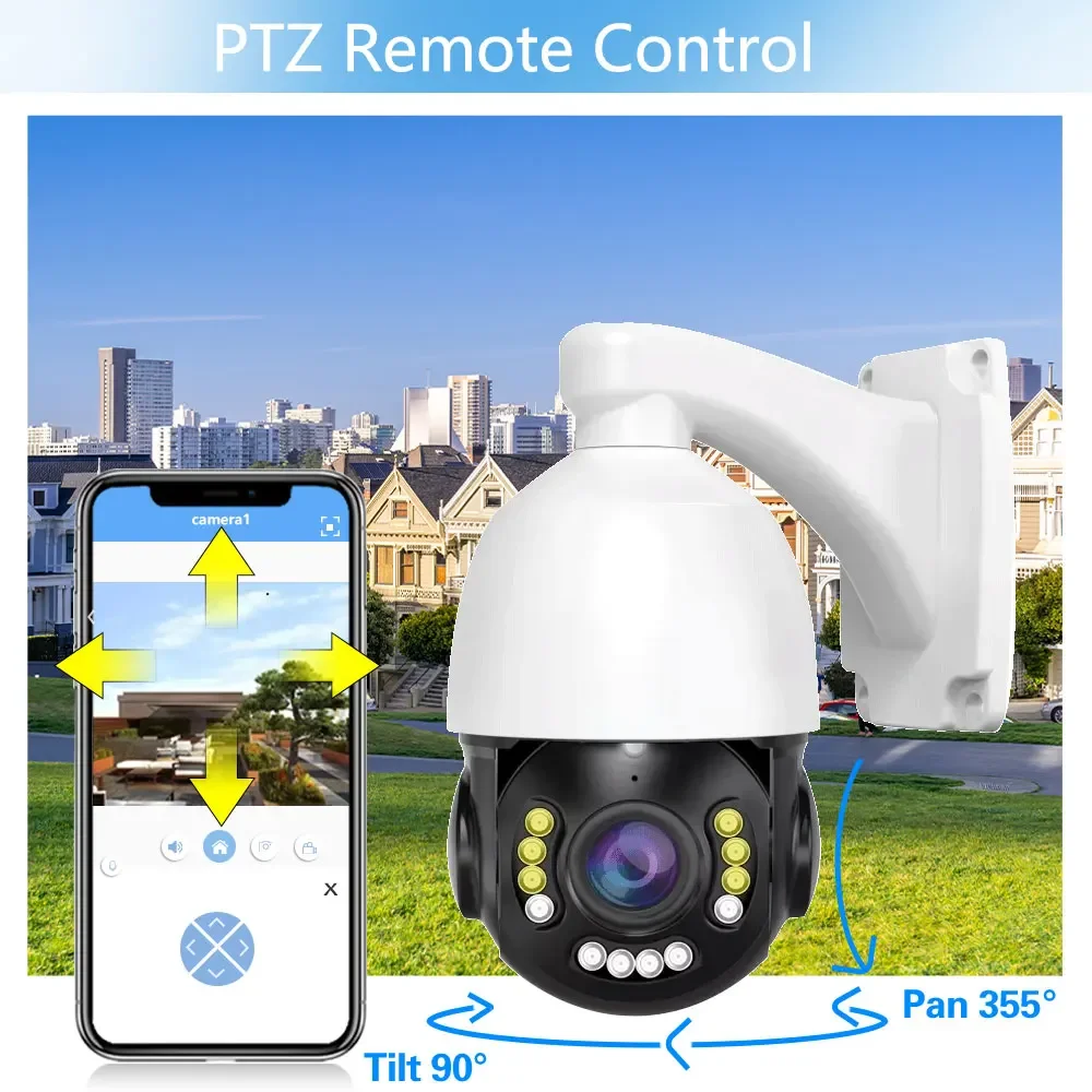 Color Night Vision POE CCTV Camera Security System PTZ 4K 10CH POE NVR 38X PTZ Zoom Two-Way Audio 8MP IP Camera Video System