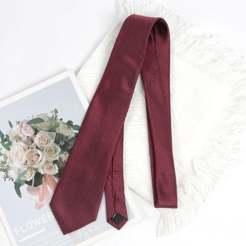 Dasi Jacquard Burgundy Mewah 8CM untuk Pria, Dasi Paisley untuk Pengantin Pria, Dasi Formal untuk Bisnis, Pernikahan, Pesta, Aksesoris Dasi