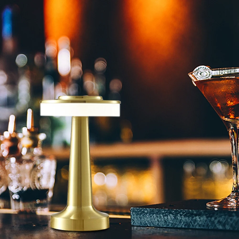 ABZV-Touch LED Rechargeable Table Lamp Dining Table Bar Table Lamp Outdoor Small Night Lamp Decorative Table Lamp,Silver