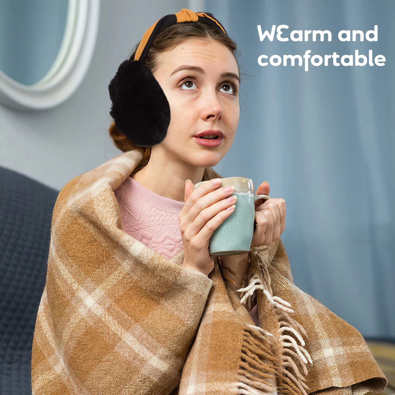 غطاء للأذنين لفصل الشتاء الدافئ يفشل النساء أغطية الأذن الجميلة غطاء للأذنين الشتوية لتدفئة الأذن للأنشطة الخارجية في الطقس البارد #1