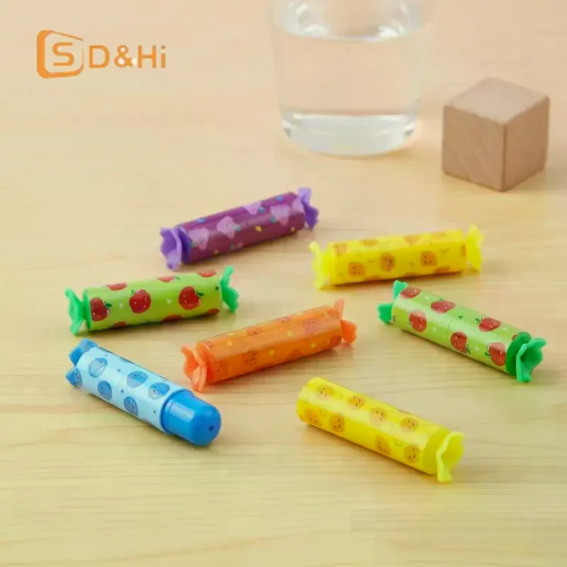 6pcs Colorful Candy Highlighter Set Cute Chisel Tip Pastel Mini Markers No Smear for Journaling Planner School Office Stationery