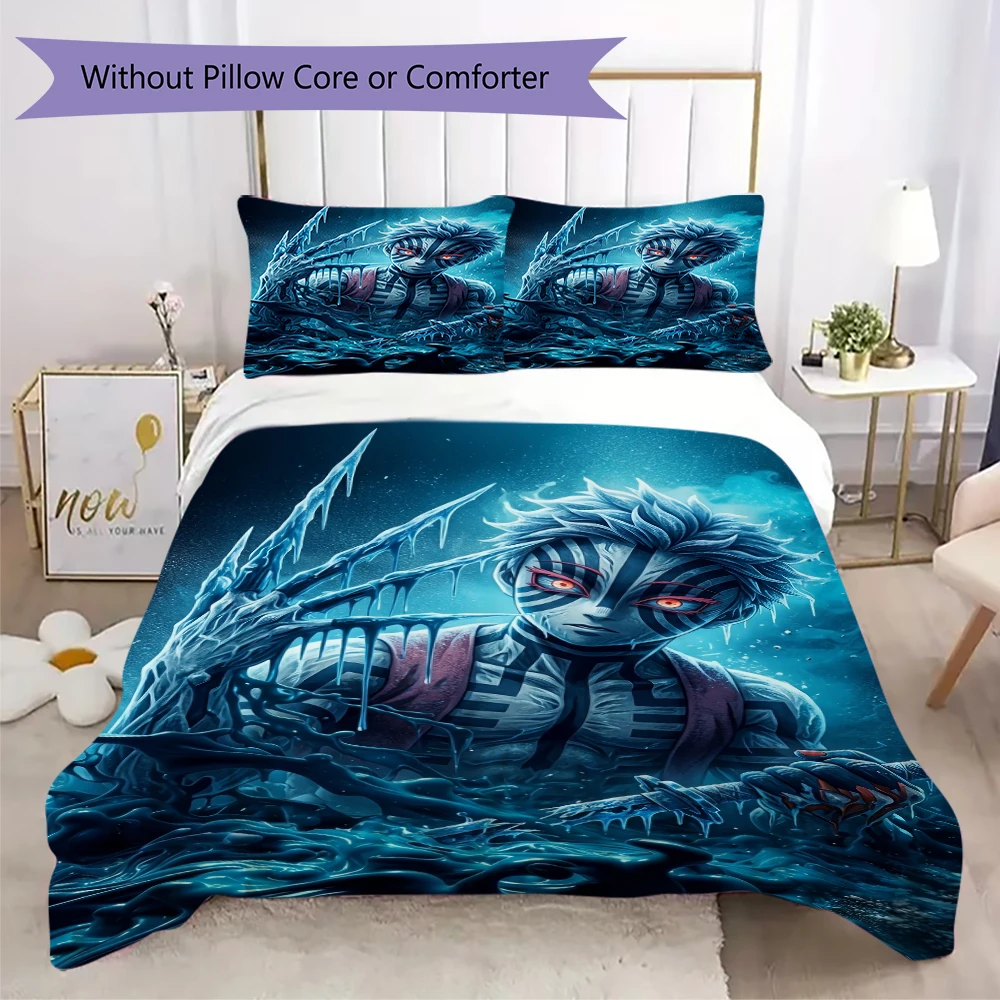 Beautiful Demon Slayer Pillowcase & Duvet Cover Set Anime Bedding for Bedroom Decor The Best Gift for Lovers.-Xin