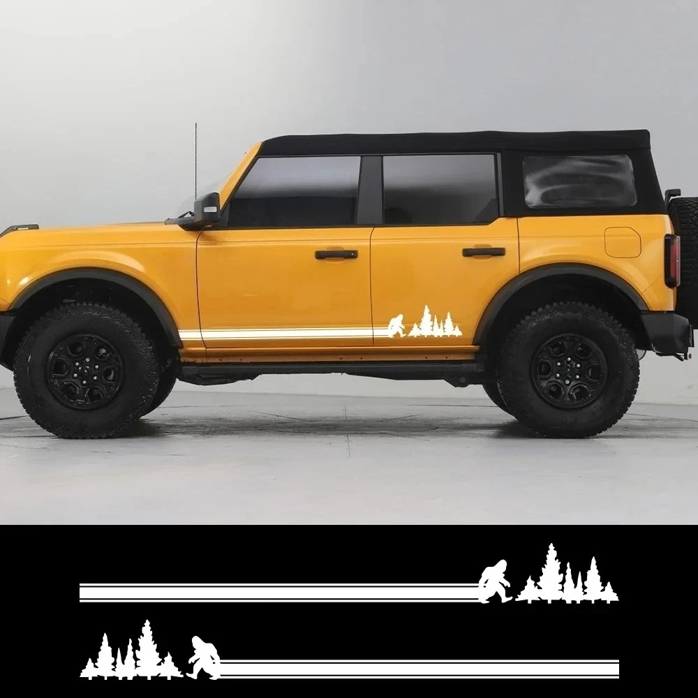 

Bigfoot Vinyl Decal Car Stripes Sticker For Ford Bronco 2021-2024 Sport Off Road Graphics Decal Waterproof Car Decor Accessories