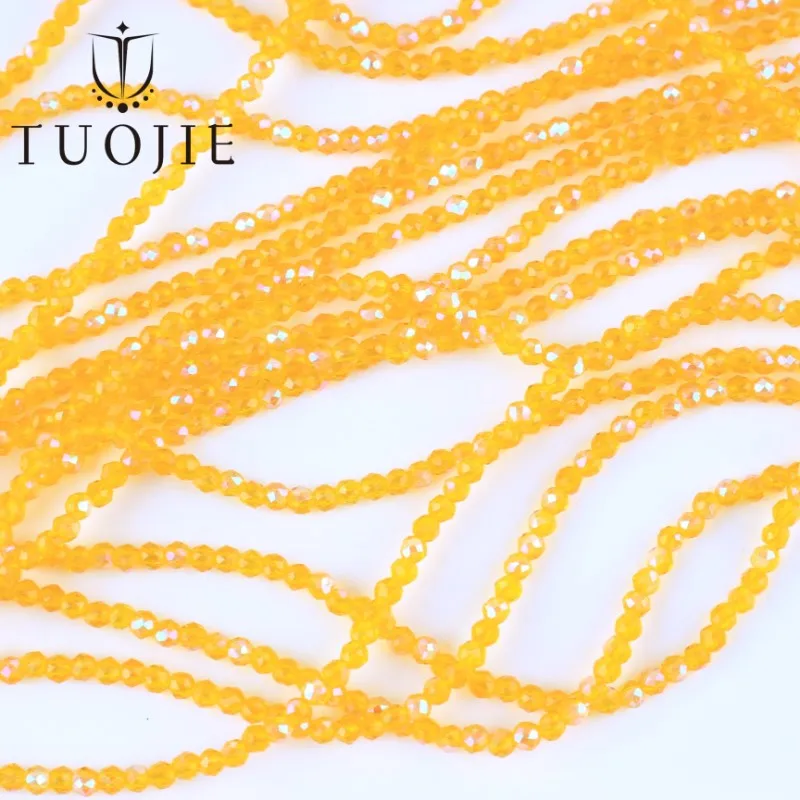 New Electroplated AB Crystal Beads 2mm Tiny Loose Faceted Glass Beads for Bracelet Necklace Making Jewelry Accessories