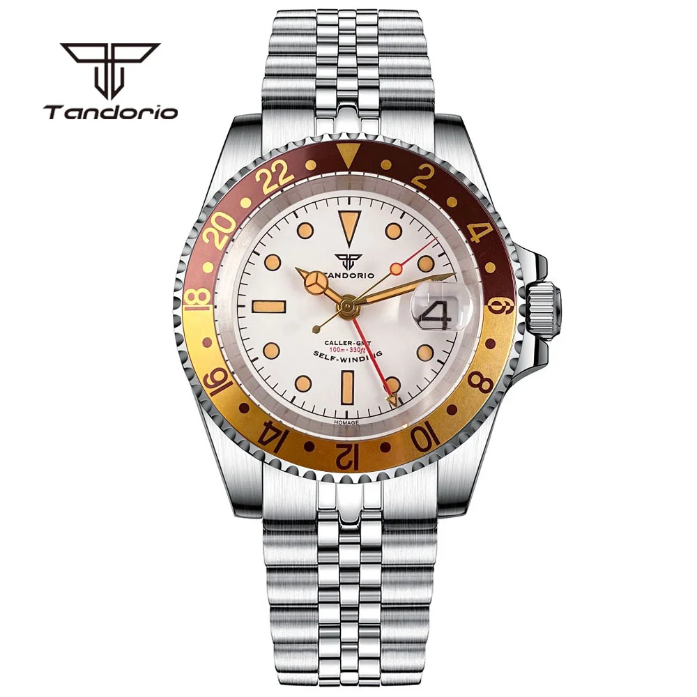 Tandorio GMT NH34 Self-winding 40mm Automatic Steel Watch for Men