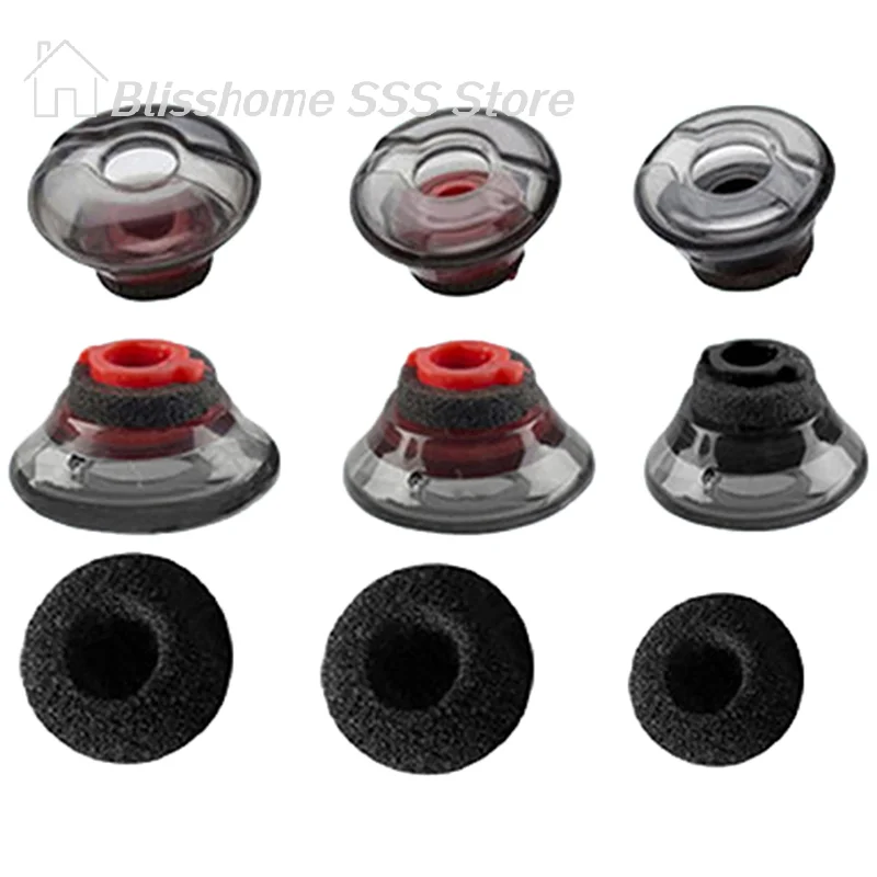 

【S】Earplug Earphone Tip Soft Silicone Ear Pads Earbuds Tips Eargels Black Foam Accessories For Voyager 5200 Earplugs