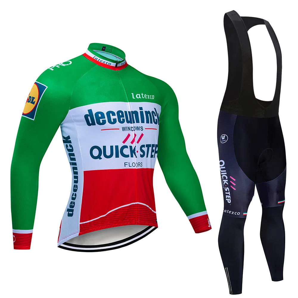 Quick step Cycling Jersey Set Long Sleeve Mountain Bike Clothes Wear Maillot Ropa Ciclismo Racing Bicycle Cycling Clothing