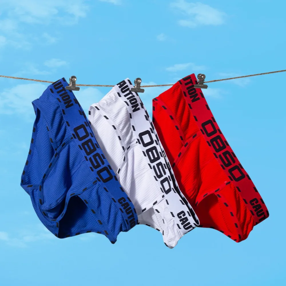 Calzoncillos sexis de tiro bajo 0850 para hombre, calzoncillos de algodón acanalado suave, bolsa cómoda, ropa interior transpirable para deportes, ropa interior Sexy para hombre