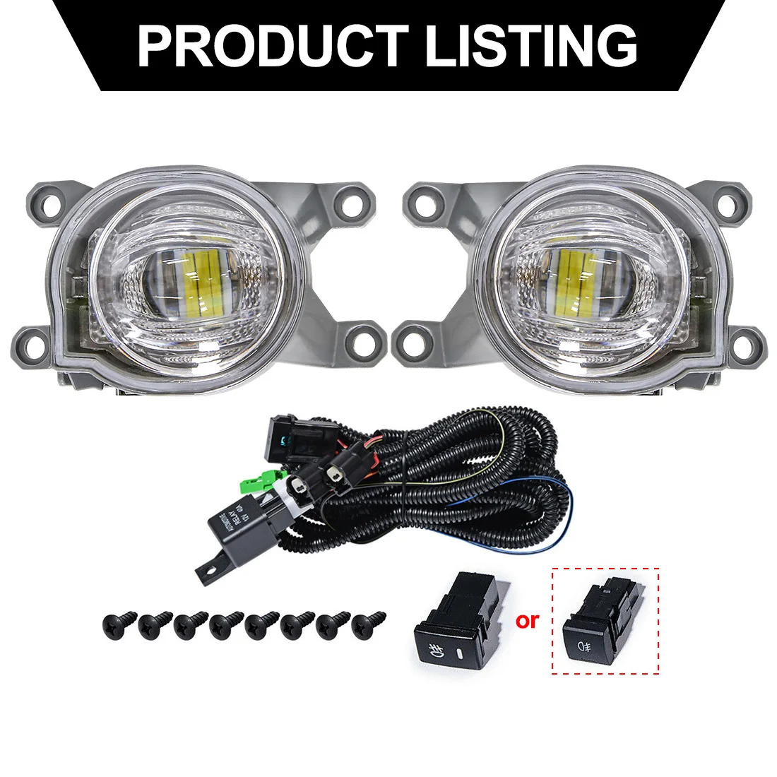 Led Fog Lights Day for Toyota CHR C-HR Corolla L LE XLE Sedan Hilux Revo 2010 2020 2021 Daytime Running Lamp DRL Wires Switch