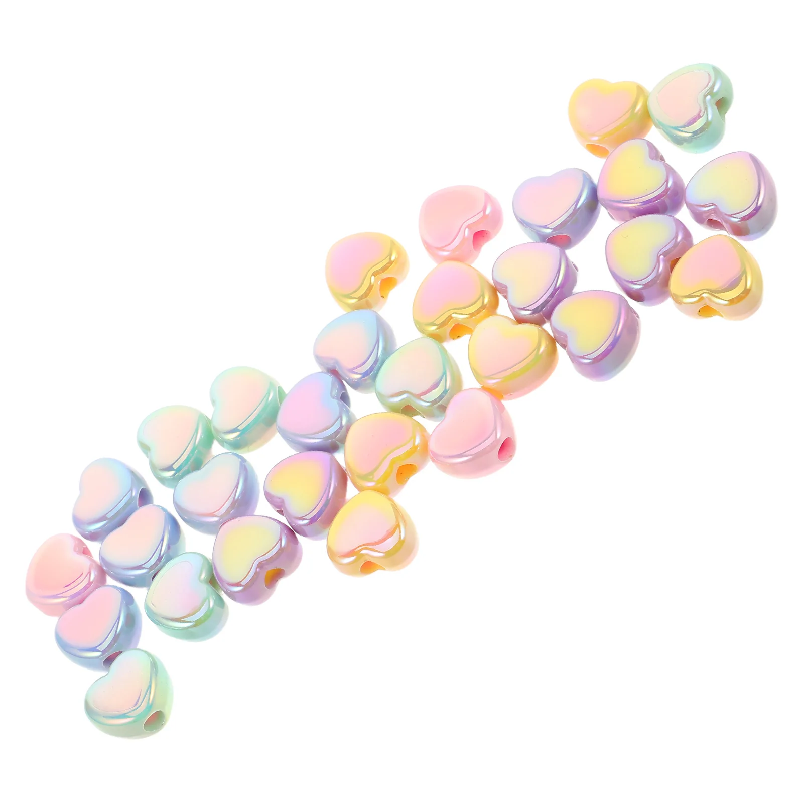 

30Pcs Multicolor Heart Shaped Beads for DIY Crafts Jewelry Making Friendship Bracelets Phone Chains Party Favor Decor